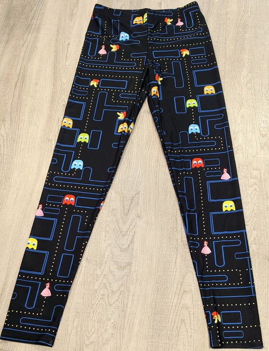 Pacman Silky Lightweight Leggings, Elastic Band