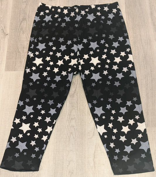 White & Grey Stars Capri, Extremely Soft, Elastic Band