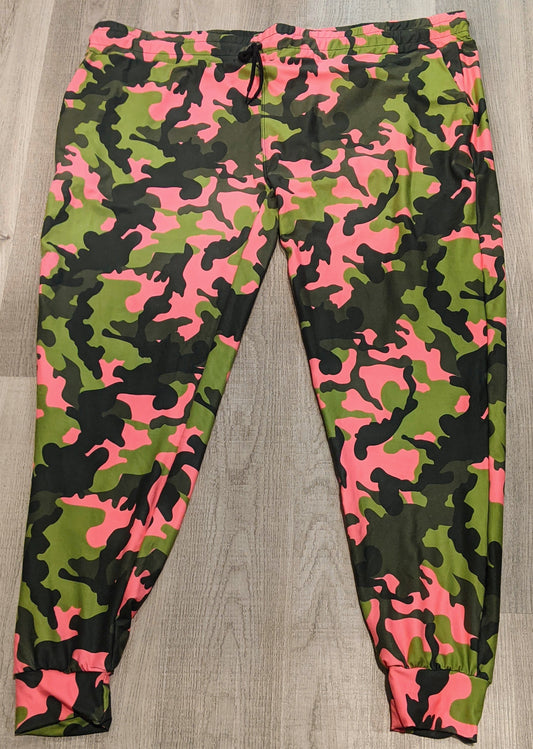 Pink & Green Camo Jogger, Super Soft, Elastic Band