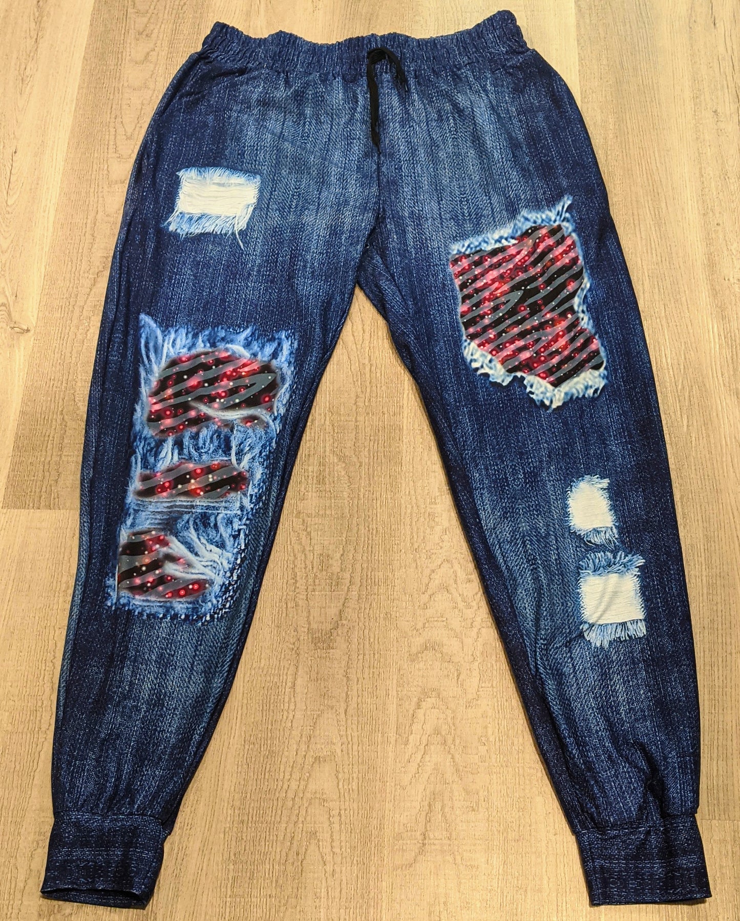 Glowing Zebra Joggers with Pockets, Draw String & Elastic Band!