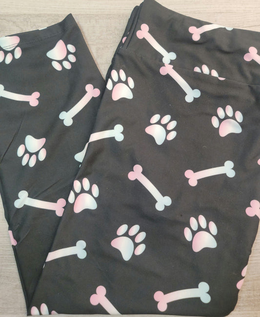 Yoga Band CAPRI, Pastel Bones & Paws Prints