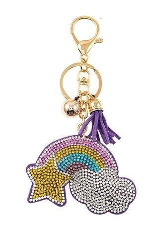 High Quality Crystal Purse Charm/ Key Chain Rainbows
