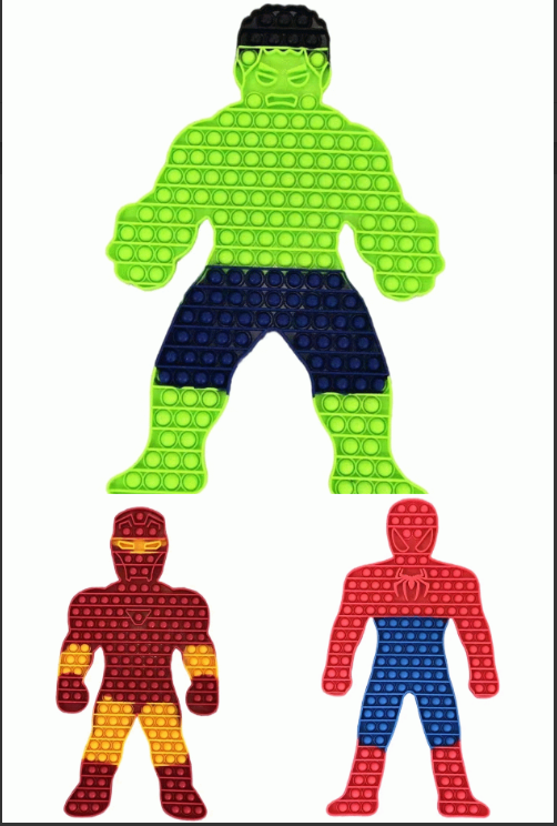 AWESOME Hulk, Iron Man and Spiderman Poppers Pop It Fidget Toy