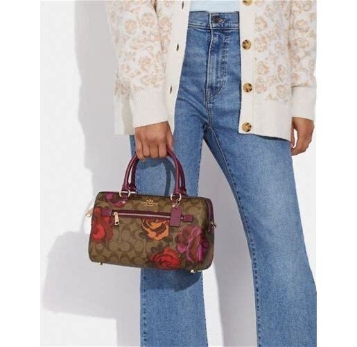 Rowan Satchel In Signature Canvas With Jumbo Floral Print