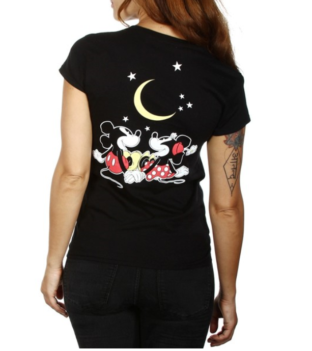 Black Mickey And Minnie Top. Cotton. Size up.