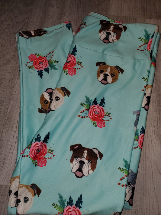 Flowers and Dogs CAPRI.  Yoga Band, Very Soft and Stretchy!