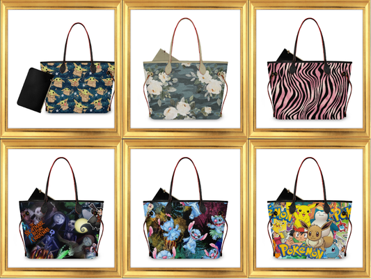 Custom Made, High Quality Large Tote Bags  VARIETY OF PRINTS