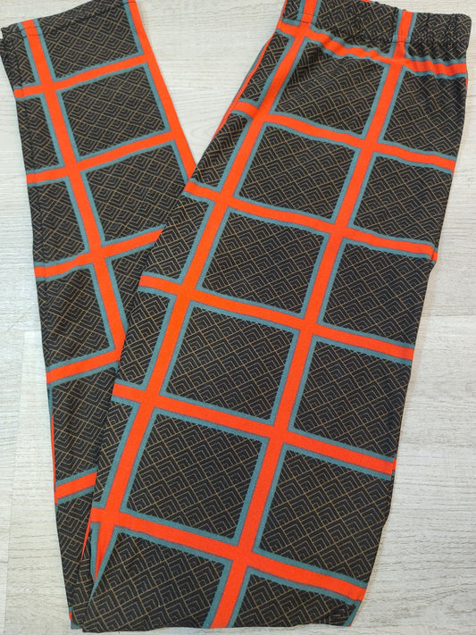Checker Print Leggings. Hyper Stretch, Elastic Band.