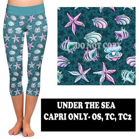 Under the Sea CAPRI. High Waist, Yoga Band, Very Soft and Stretchy!