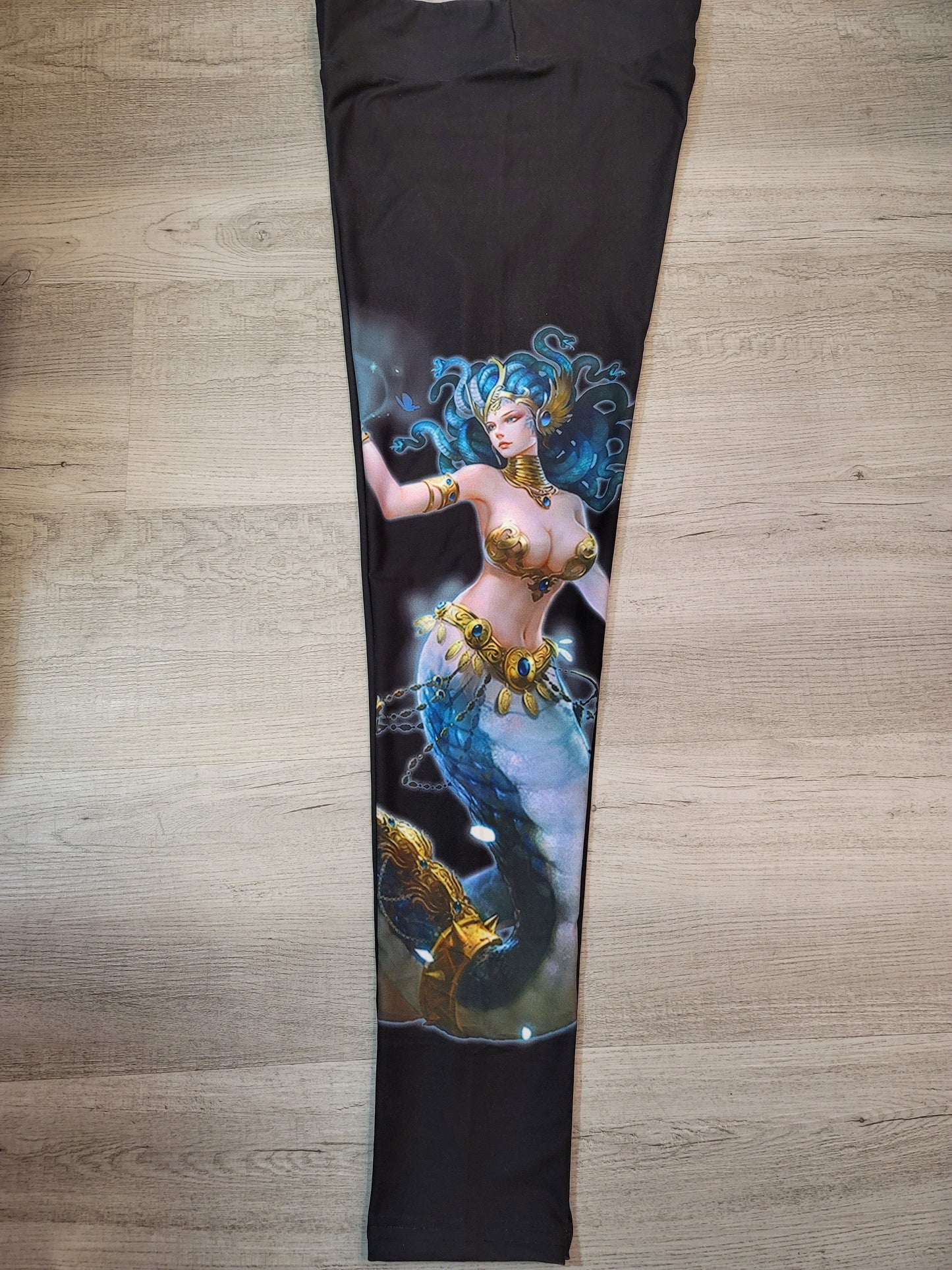 Medusa Mermaid Goth Designer Elastic Band Leggings