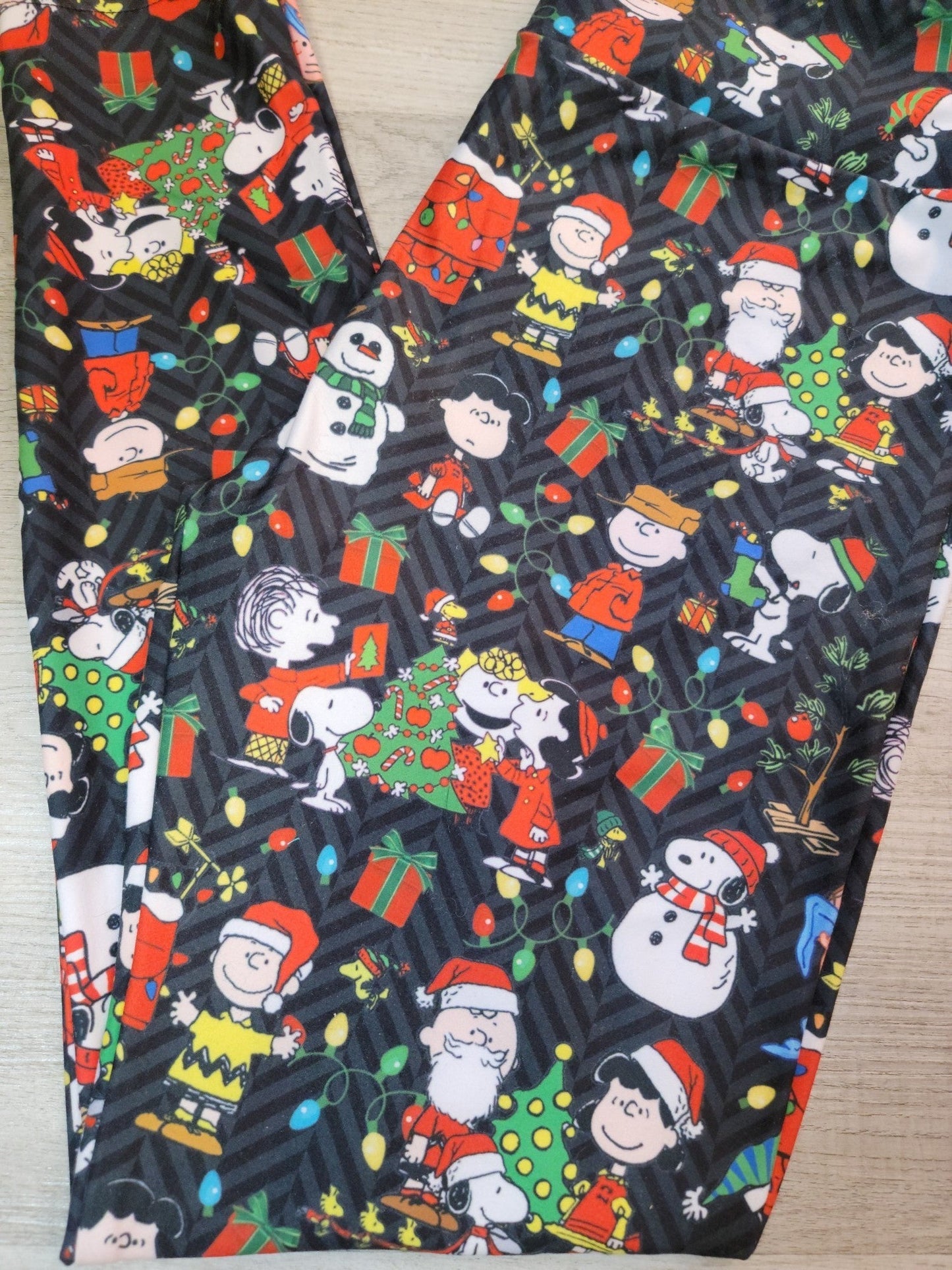 Charlie Brown Snoopy Christmas Magic Designer Leggings. Hyper Stretch and softness! Yoga Band.