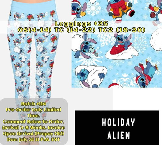 LILO & STITCH HOLIDAY! Holiday designer Leggings. Hyper Stretch and softness! Yoga Band.