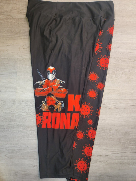 F**k Corona Leggings. High Waist, Yoga Band, Very Soft and Stretchy!