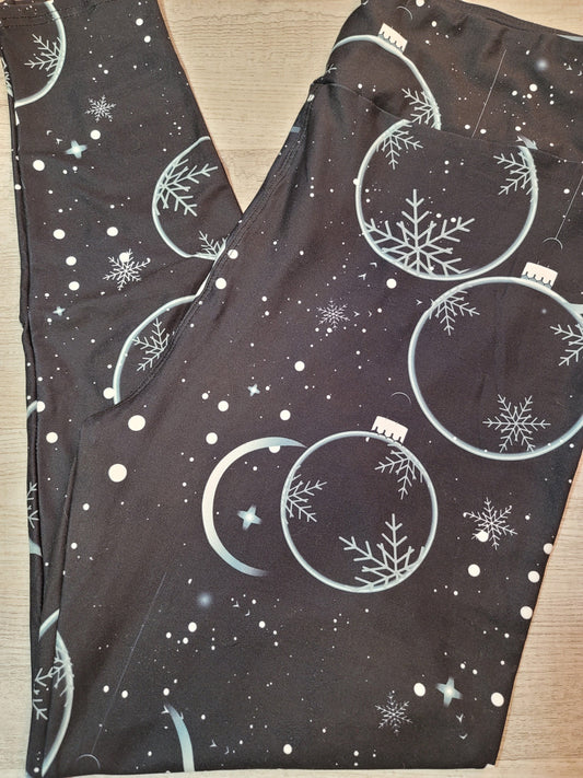 Christmas Bulb Designer Leggings. Hyper Stretch and softness! Yoga Band.