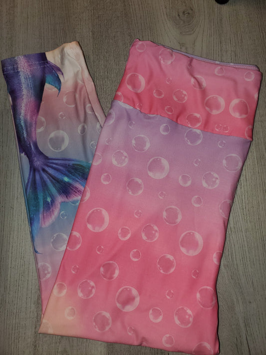 Mermaid Tail CAPRI Yoga Band. High Waist, Yoga Band, Very Soft and Stretchy!