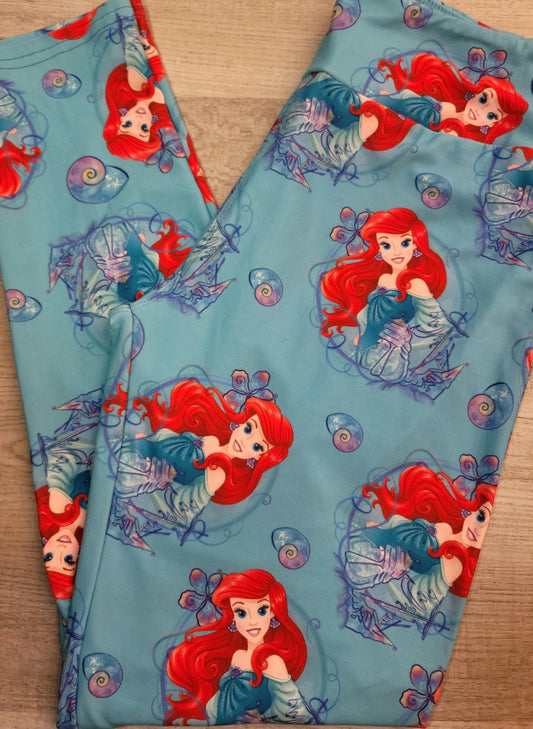 Little Mermaid Leggings. Hyper Stretch and softness! Yoga Band.