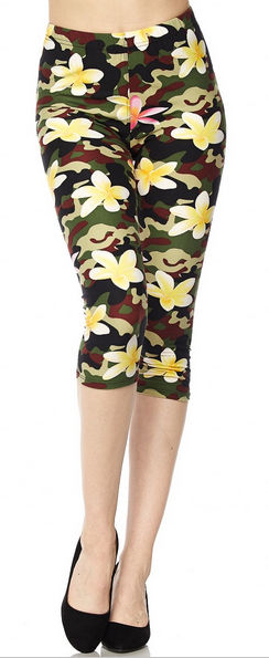 Camo Magnolia CAPRI, Extremely Soft, Hyper Stretch, Elastic Band!