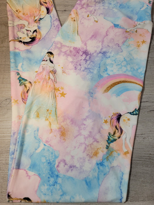 Princess and Her Unicorn Designer Leggings. Yoga Band. Extra Soft and stretchy!