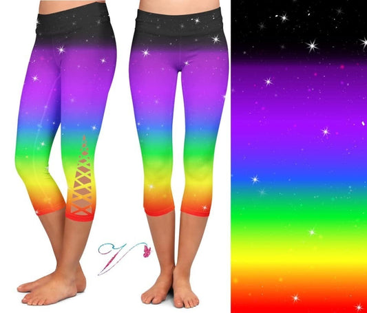 Rainbow Ombre Criss Cross CAPRI  with Pockets Super Comfy and FUN!