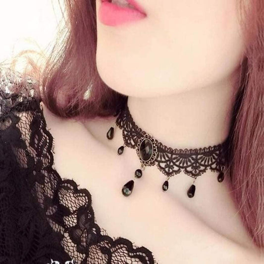 Lace choker Dangle Necklace