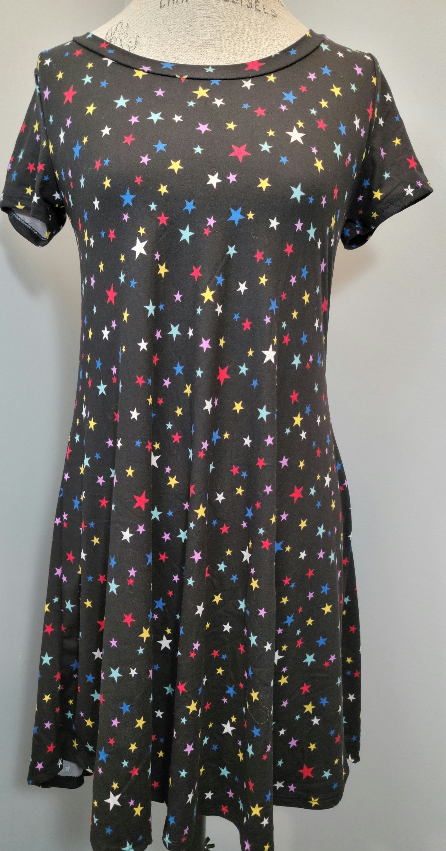 Colorful Stars Buttery Soft & Stretchy Summer Dress