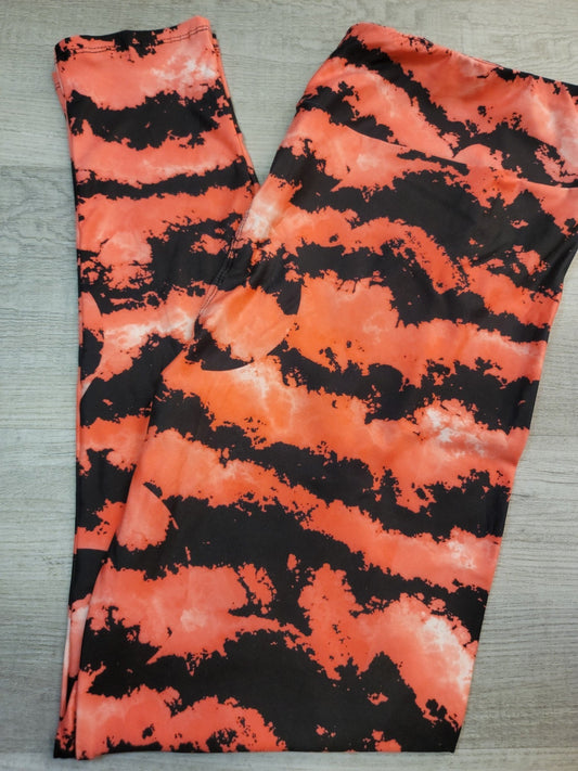 Red Lava Leggings. Hyper Stretch and softness! Yoga Band.