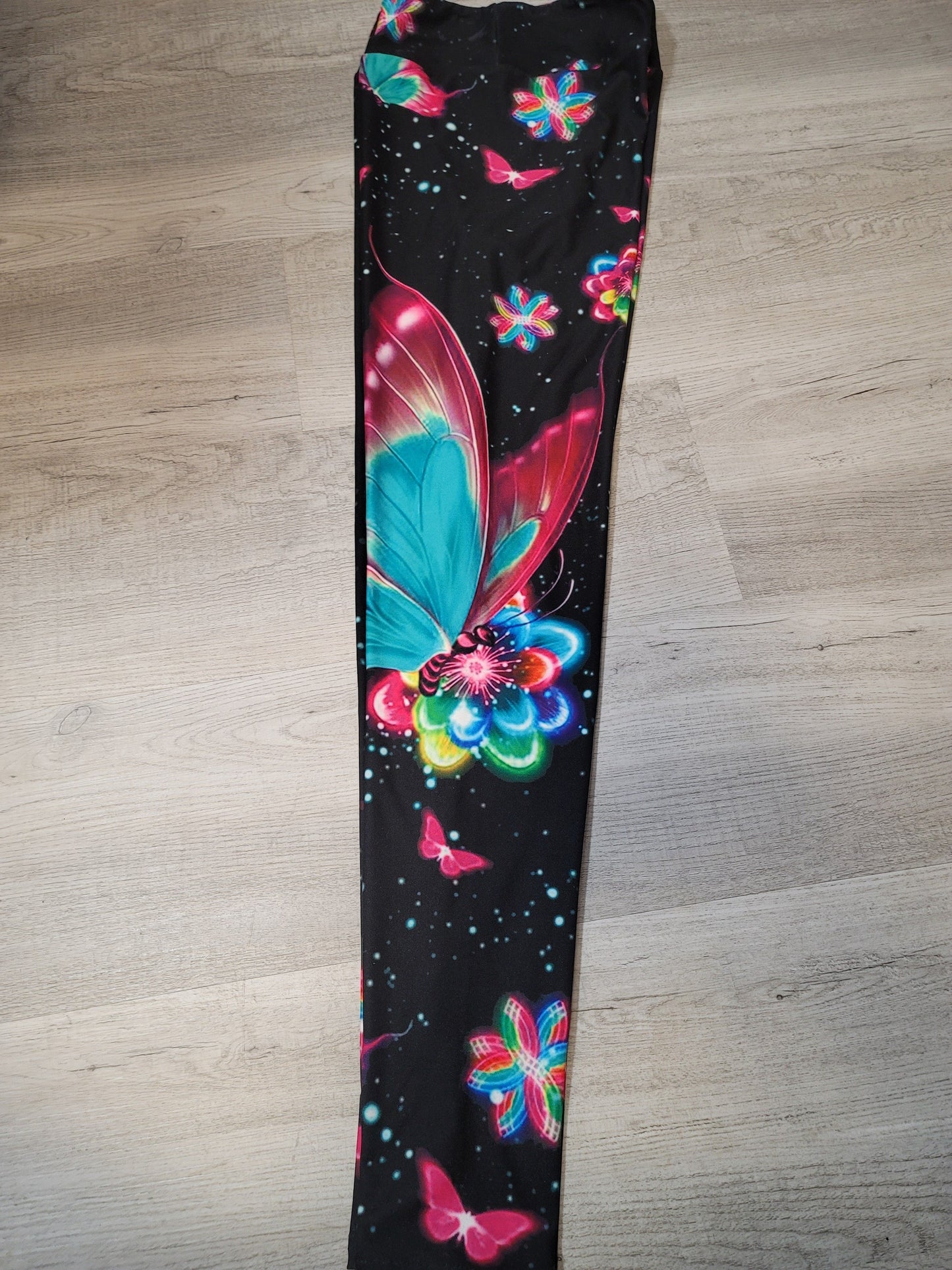 Neon Moon Butterfly Leggings, Yoga Band, Soft Material!