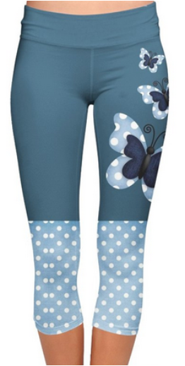 Polka Dot Butterfly CAPRI LOVELY!!! Yoga Band, Very Soft and Stretchy!