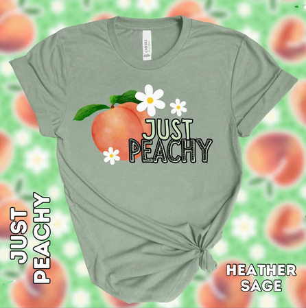 "Just Peachy" Custom Bella Canvas T Shirt, Light Green