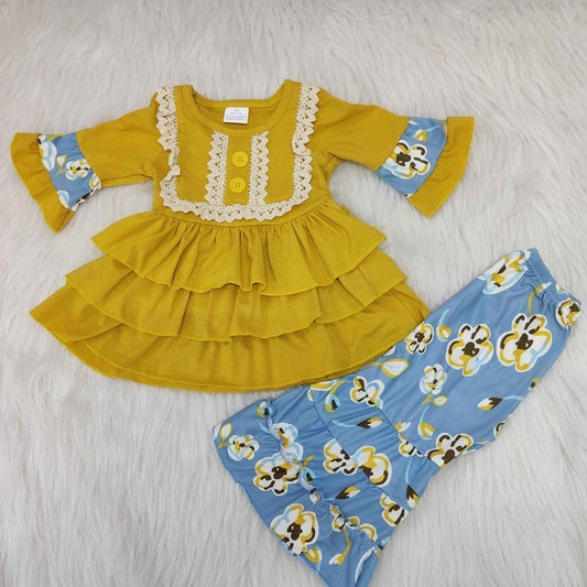 Kids 12m-4T Kids Ruffled Boutique Outfit - Stretchy and Comfy!