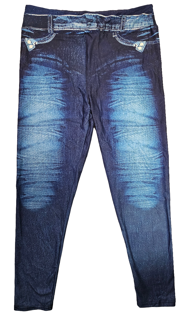 Blue Denim Leggings