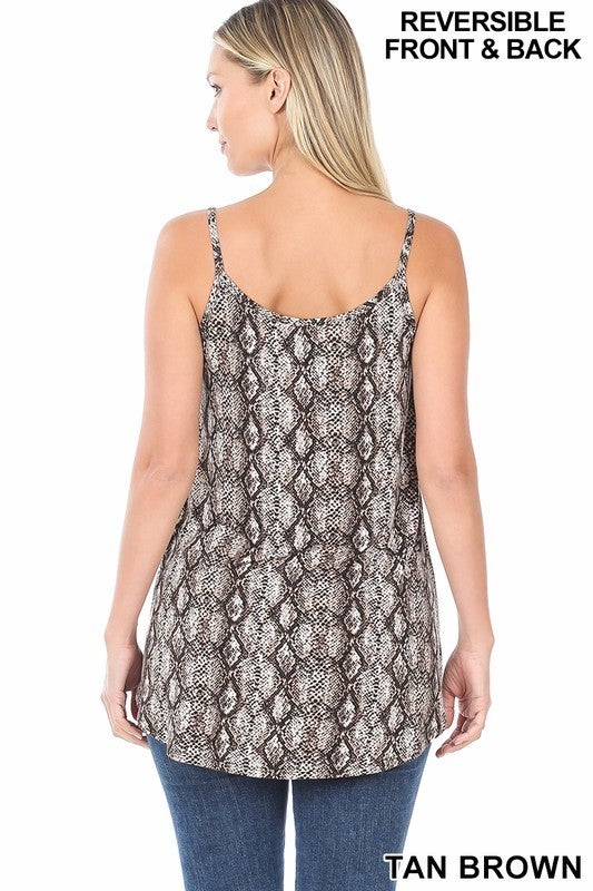 Snake Reversible Tank Top: V Neck & Round neck