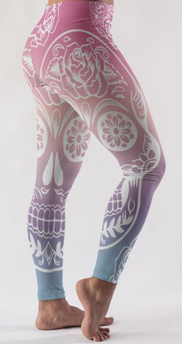 Ombre Sugar Skull Leggings, Yoga Band