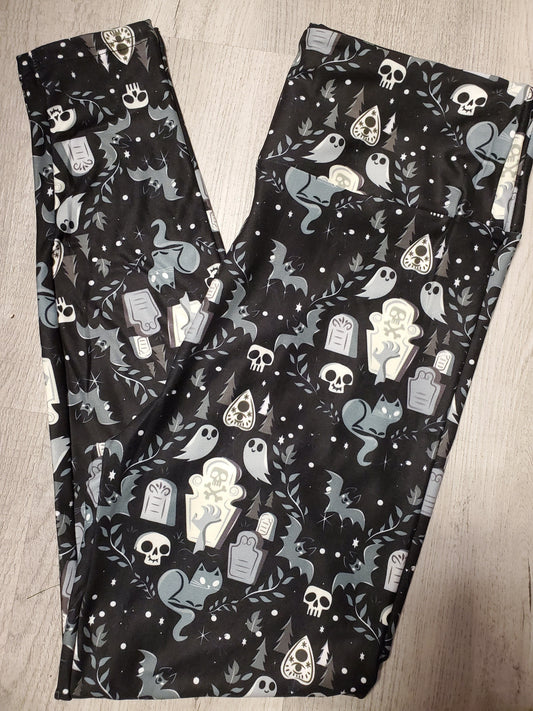 LAST OS (fits 4-14) Ghostly Wonders Designer Leggings