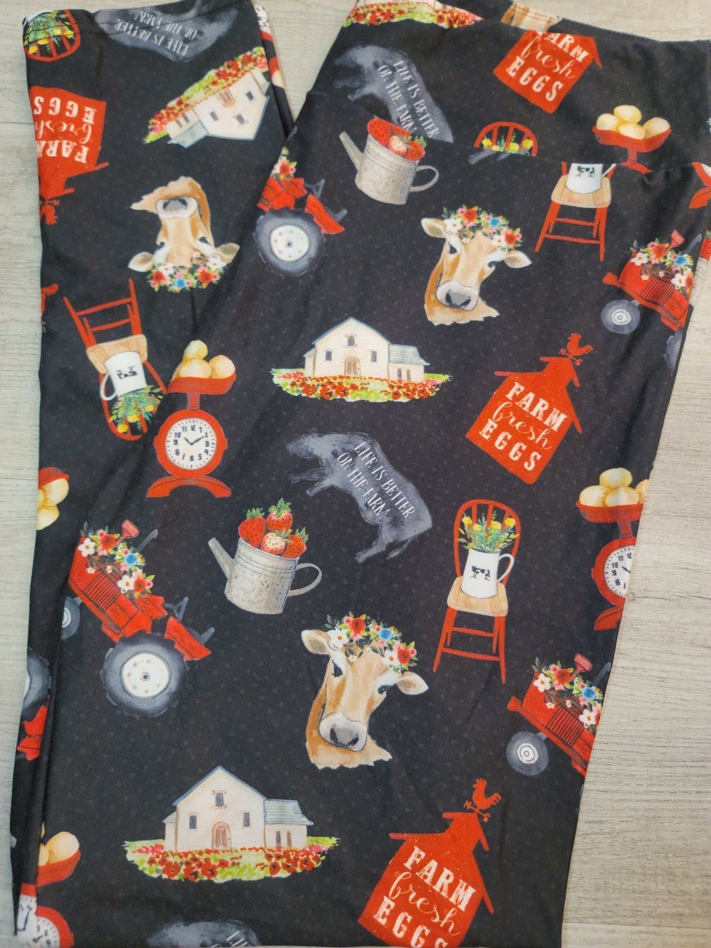 Farm Fresh Leggings. Hyper Stretch and softness! Yoga Band.