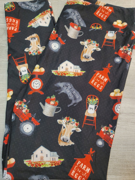 Farm Fresh Leggings. Hyper Stretch and softness! Yoga Band.