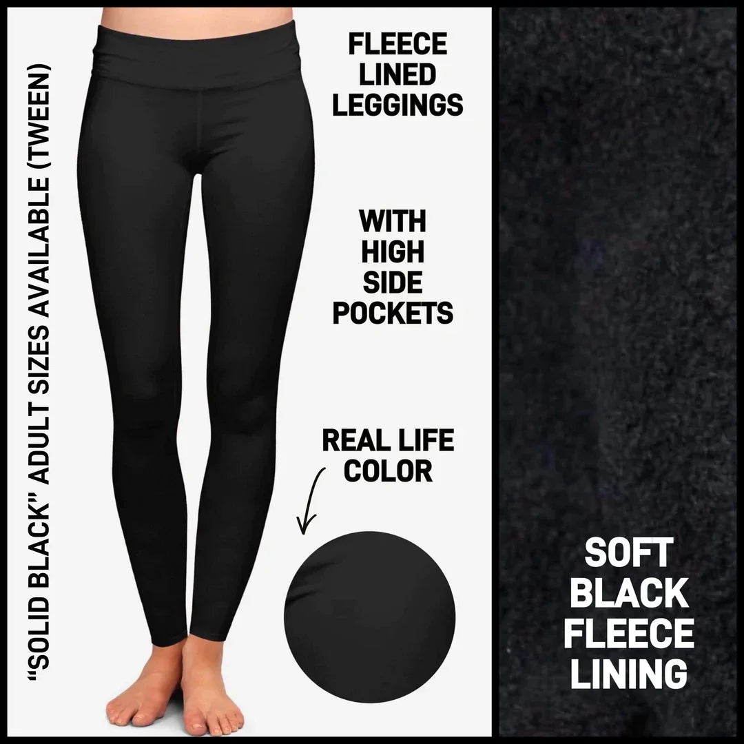 Designer Heavy Thermal Thick and Warm Fleece Leggings
