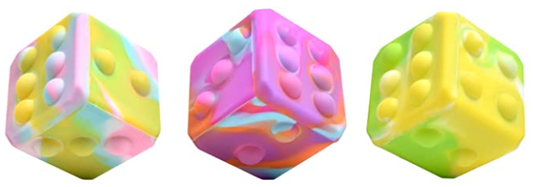 2 Random Colors Squishy LED Light Up Dice Cube Bubble Push Pop Fidget Toy