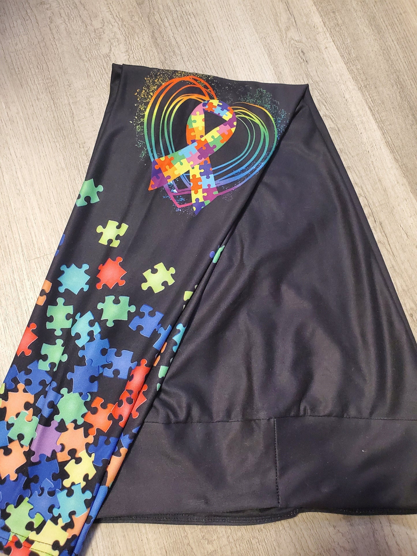 Autism Awareness Puzzle Love Support Advocate Leggings, Yoga Band