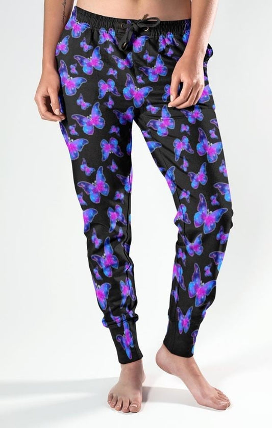 Gorgeous Night Sky Butterflies SUPER COMFY/SOFT/STRETCHY Full Length JOGGERS