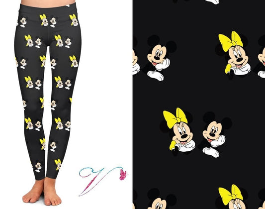 Disney Minnie & Mickey, Black, Designer Leggings