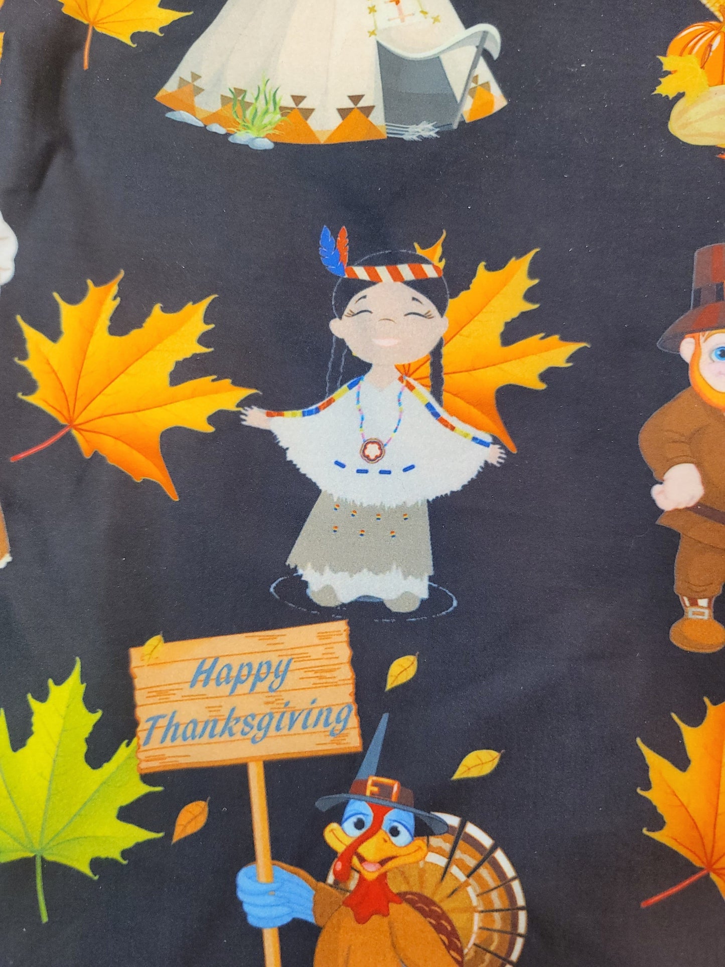 Happy Thanksgiving! Yoga Band Designer Leggings
