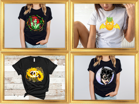 Variety of 3X Custom Made T Shirts, Bella Canvas, Pre-Shrunk