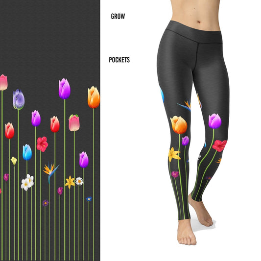 Beautiful Tulip Garden - Designer Leggings