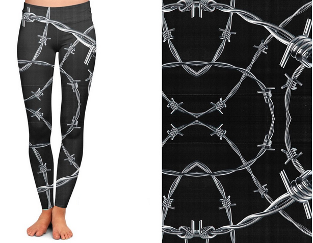 Barb Wire Print Leggings. Yoga Band. Extra Soft and stretchy!