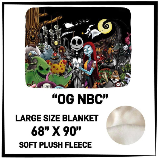 VERY LARGE (68 in X 90 in) NBC "Nightmare Before Christmas" (Disney) Custom Soft Plush Blanket