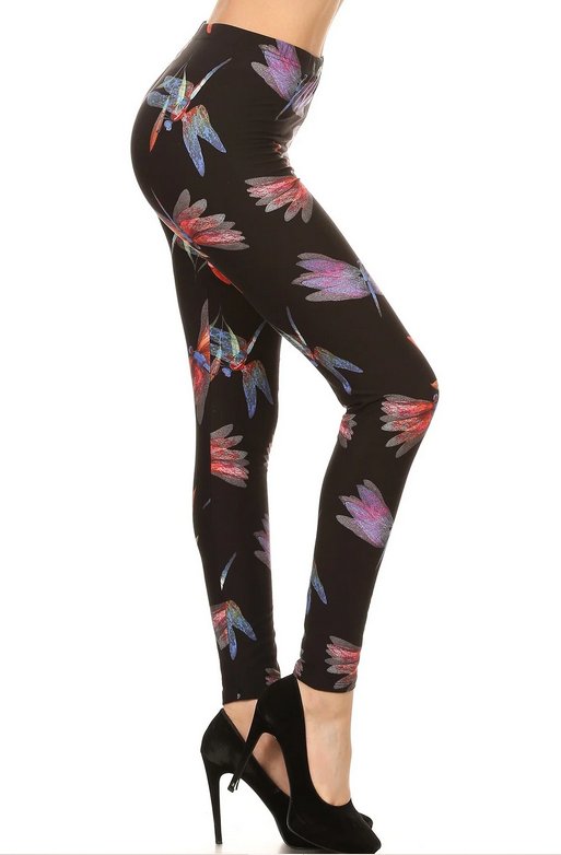Night Dragonflies, Elastic Band, Soft Leggings