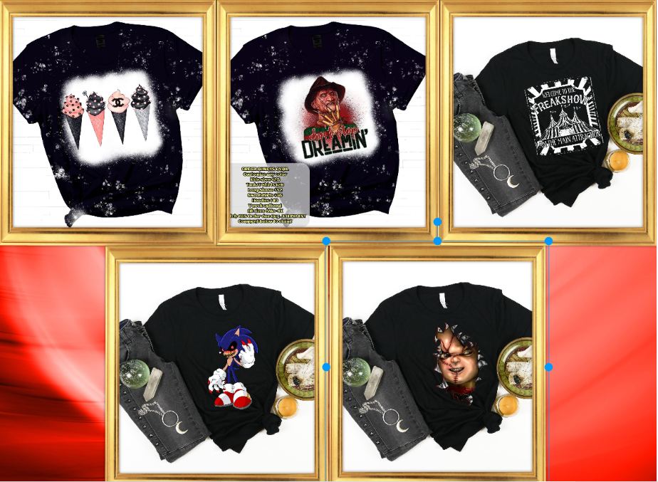Variety of 2X Custom Made Unisex T Shirts, Bella Canvas, Pre-Shrunk