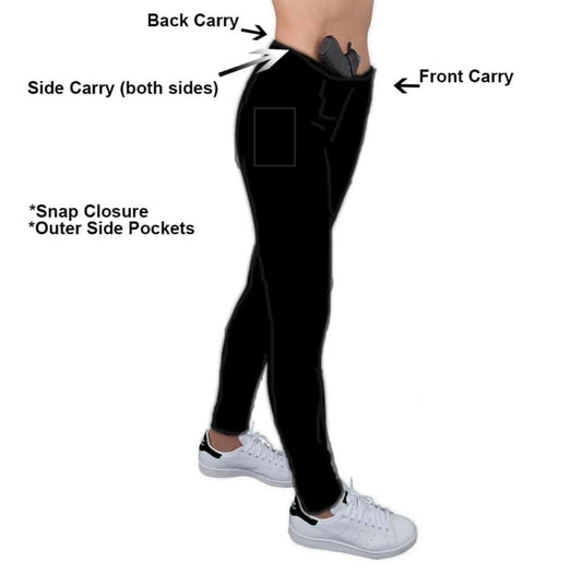 Conceal & Carry Leggings NEW AND IMPROVED Solid Black