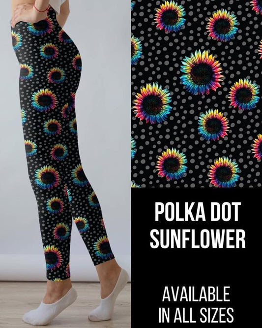 Gorgeous Rainbow Sunflowers! Designer Line Leggings